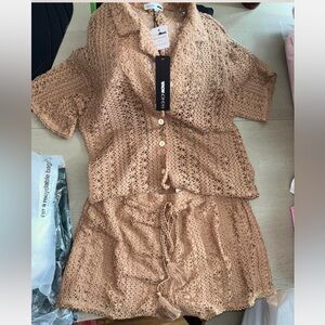 Fashion Nova Beige Crochet Set